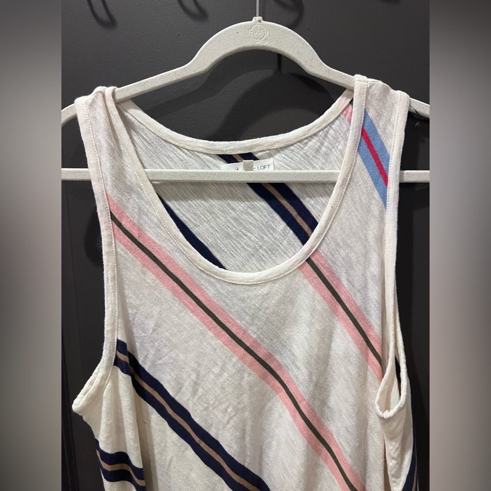 Like new! Lou & Grey multi color striped  tank maxi dress